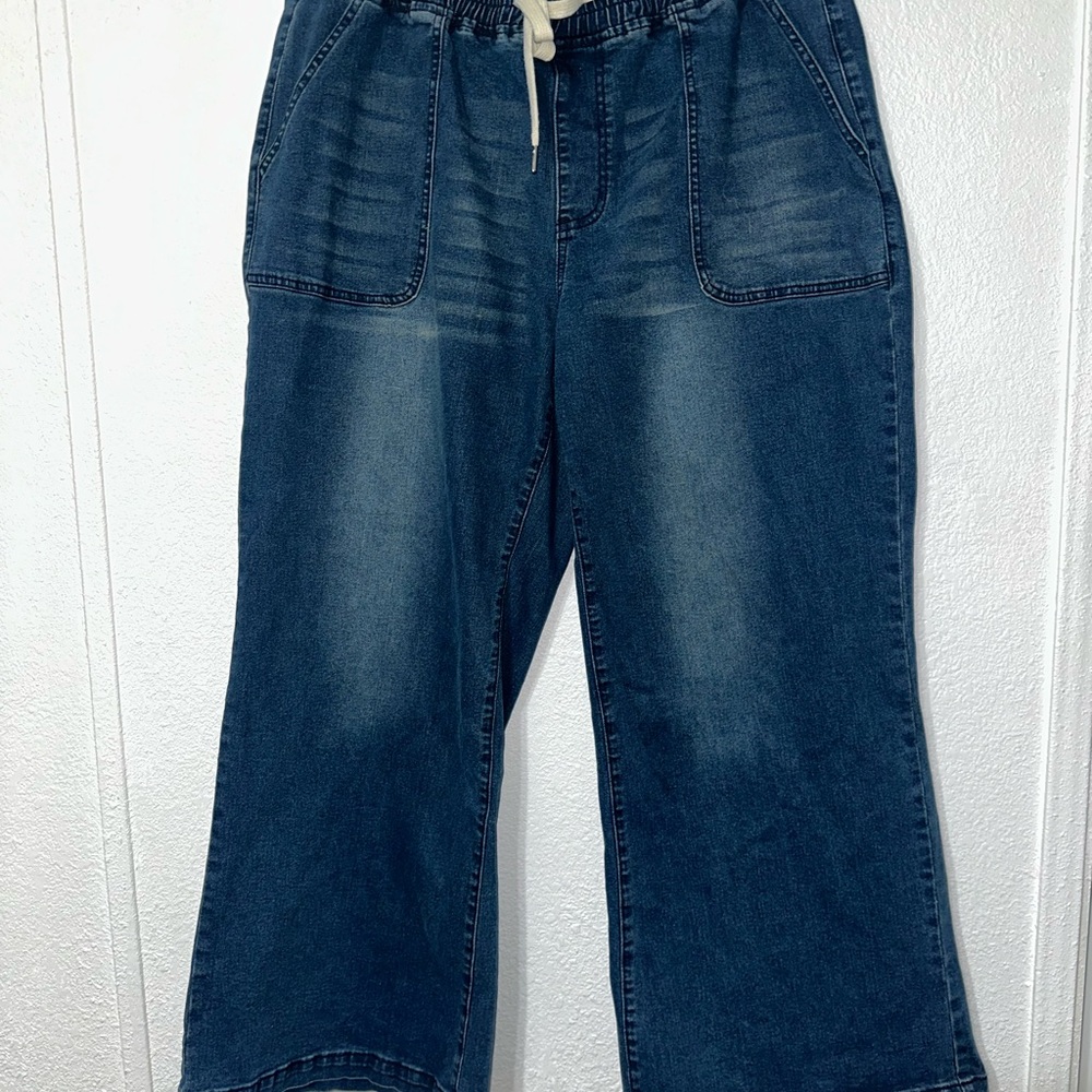 BLOOMCHIC Blue Denim Wide Leg Jeans US 18